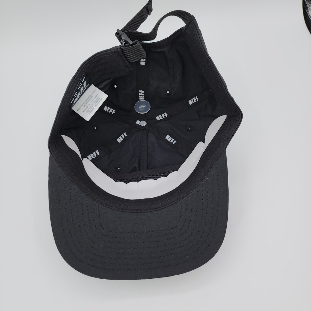 NEFF Pushing Up Daisies Hat Daily Flat Billed Strapback Black Nylon Cap NEW - Picture 13 of 16